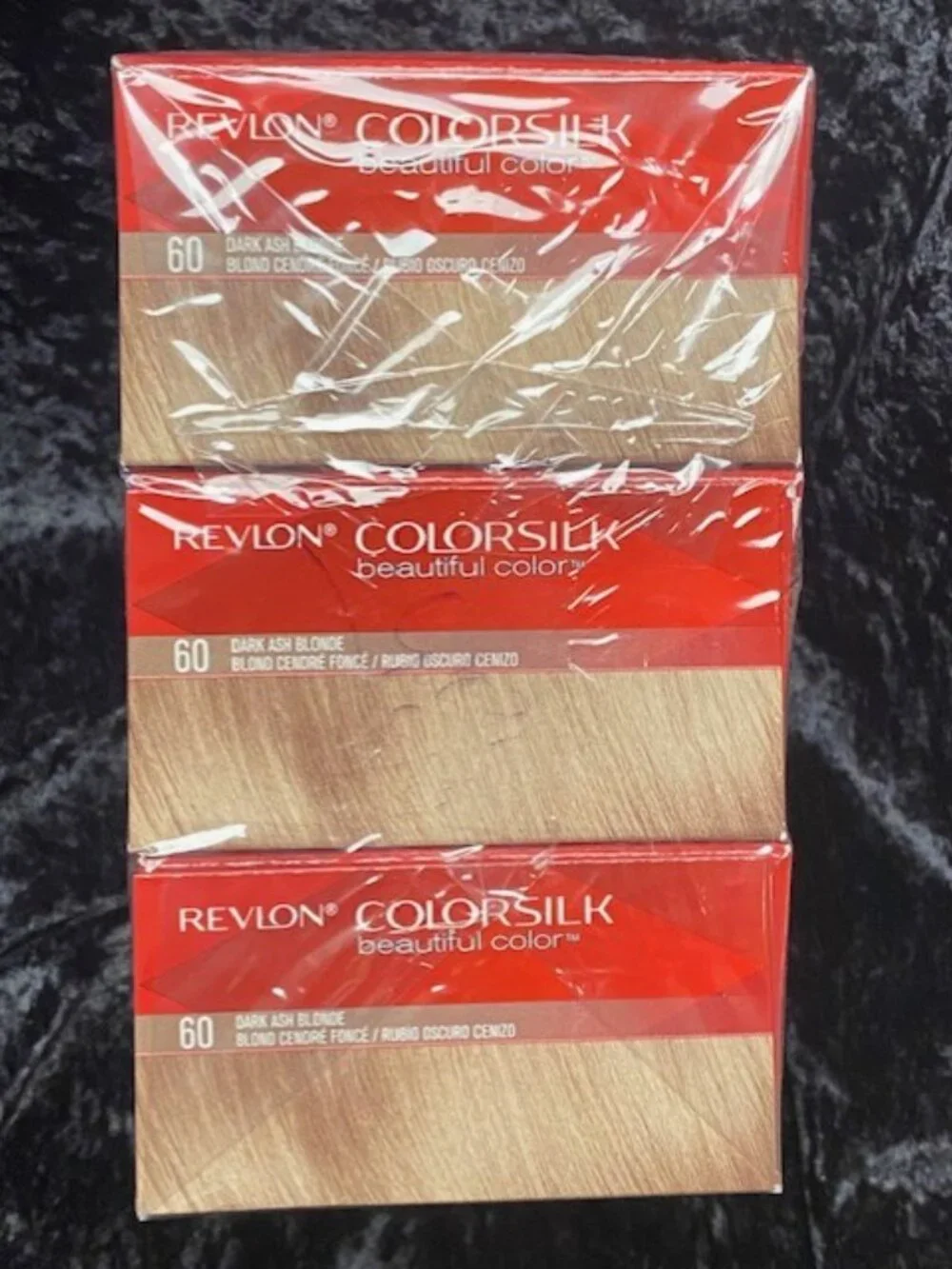 NEW 3 Pk REVLON ColorSilk Hair Color Bond Repair Keratin #60 Dark Ash Blonde